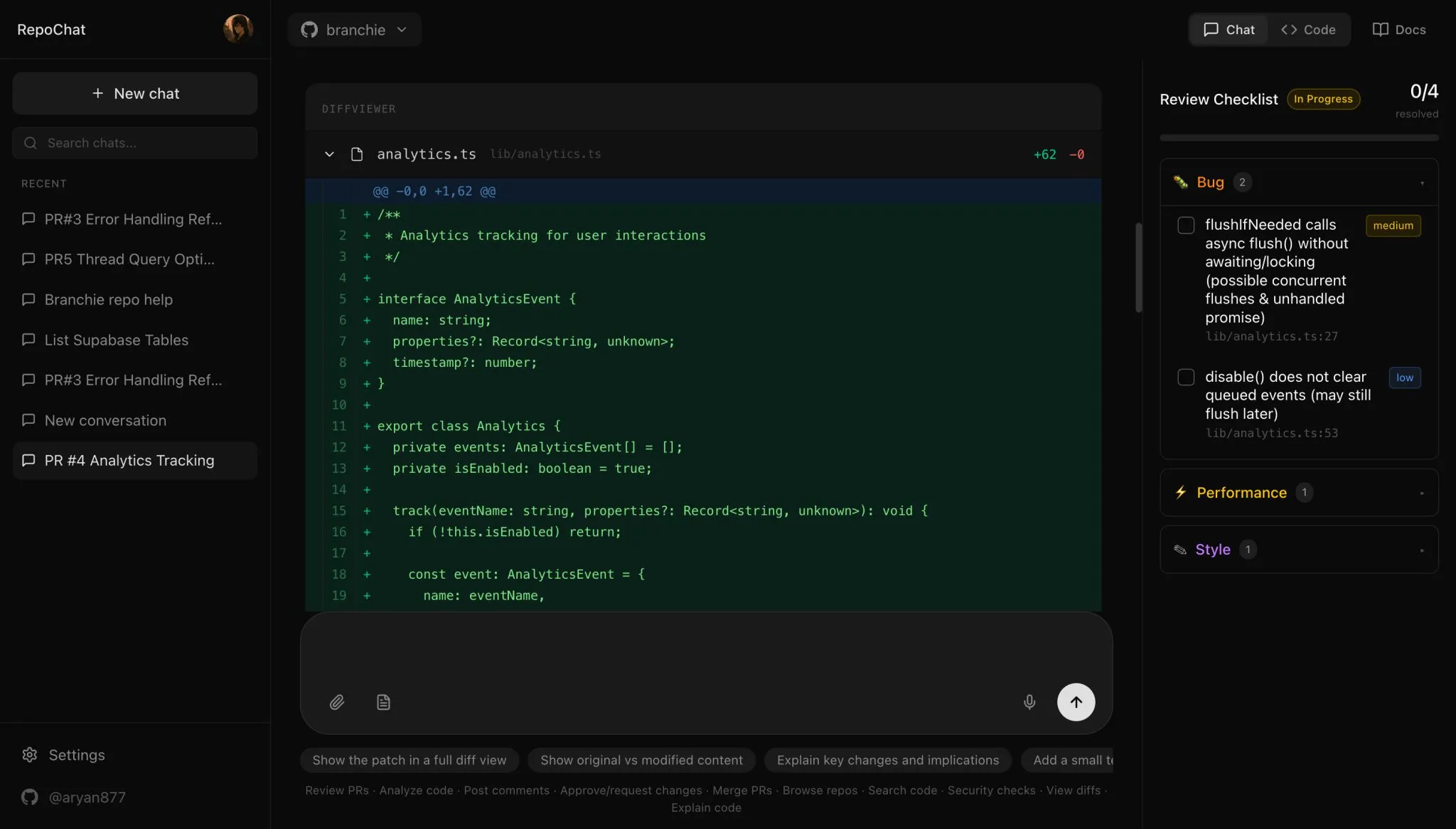 RepoChat: AI Code Review with Full Codebase Context